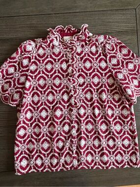 Sezane Chlo embroidered blouse 44